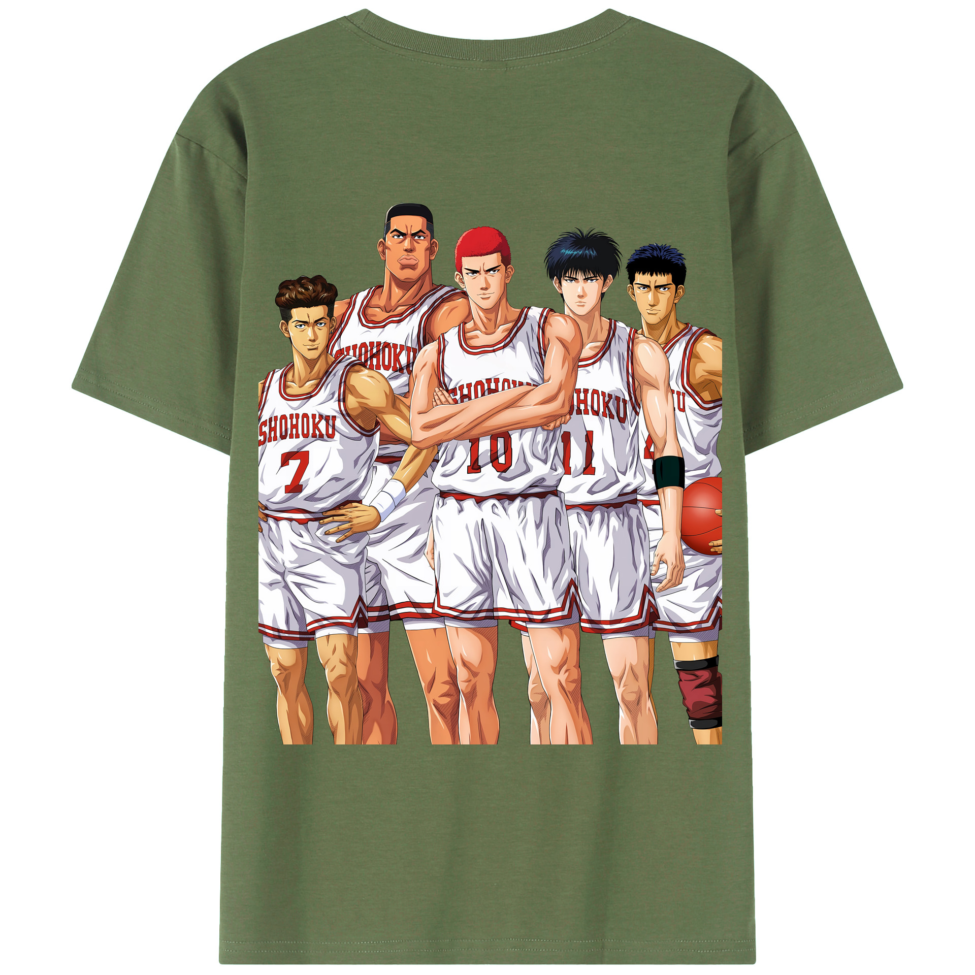 （画像用） SLAM DUNK／スラムダンク 綿100％ メンズ半袖Tシャツ（バックプリント） 通気性